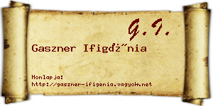 Gaszner Ifigénia névjegykártya